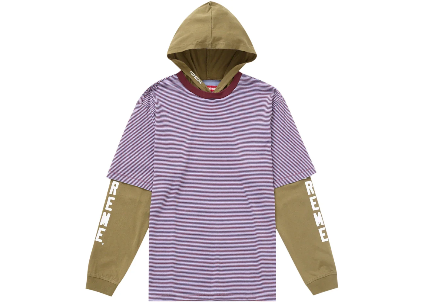 Supreme Layered Hooded L/S Top (SS24) Olive - 1