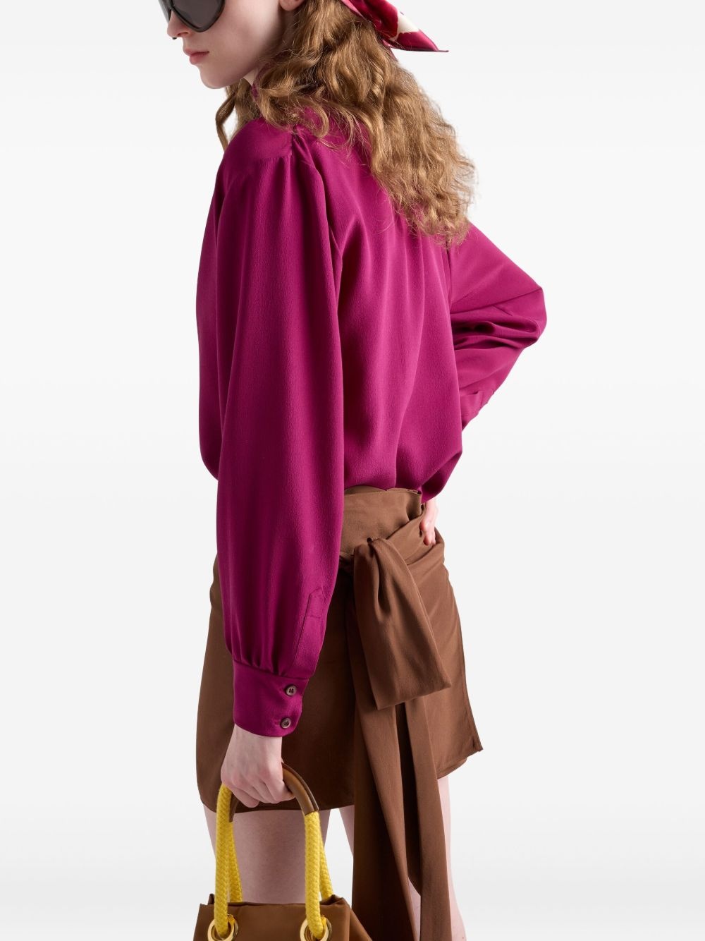 crepe de Chine mini skirt - 5