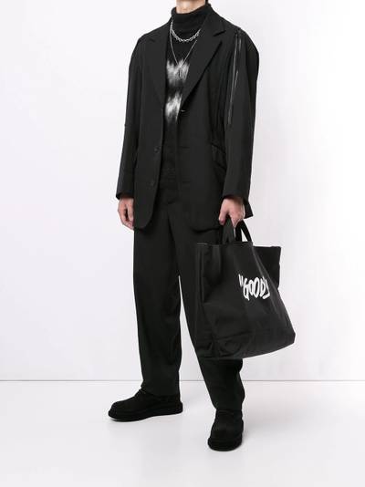 Yohji Yamamoto one-sided zip detail loose trousers outlook