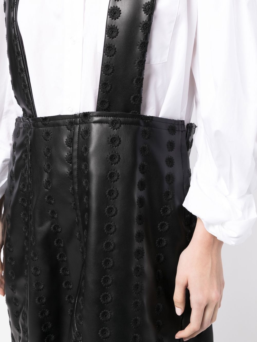 faux-leather pinafore skirt - 5
