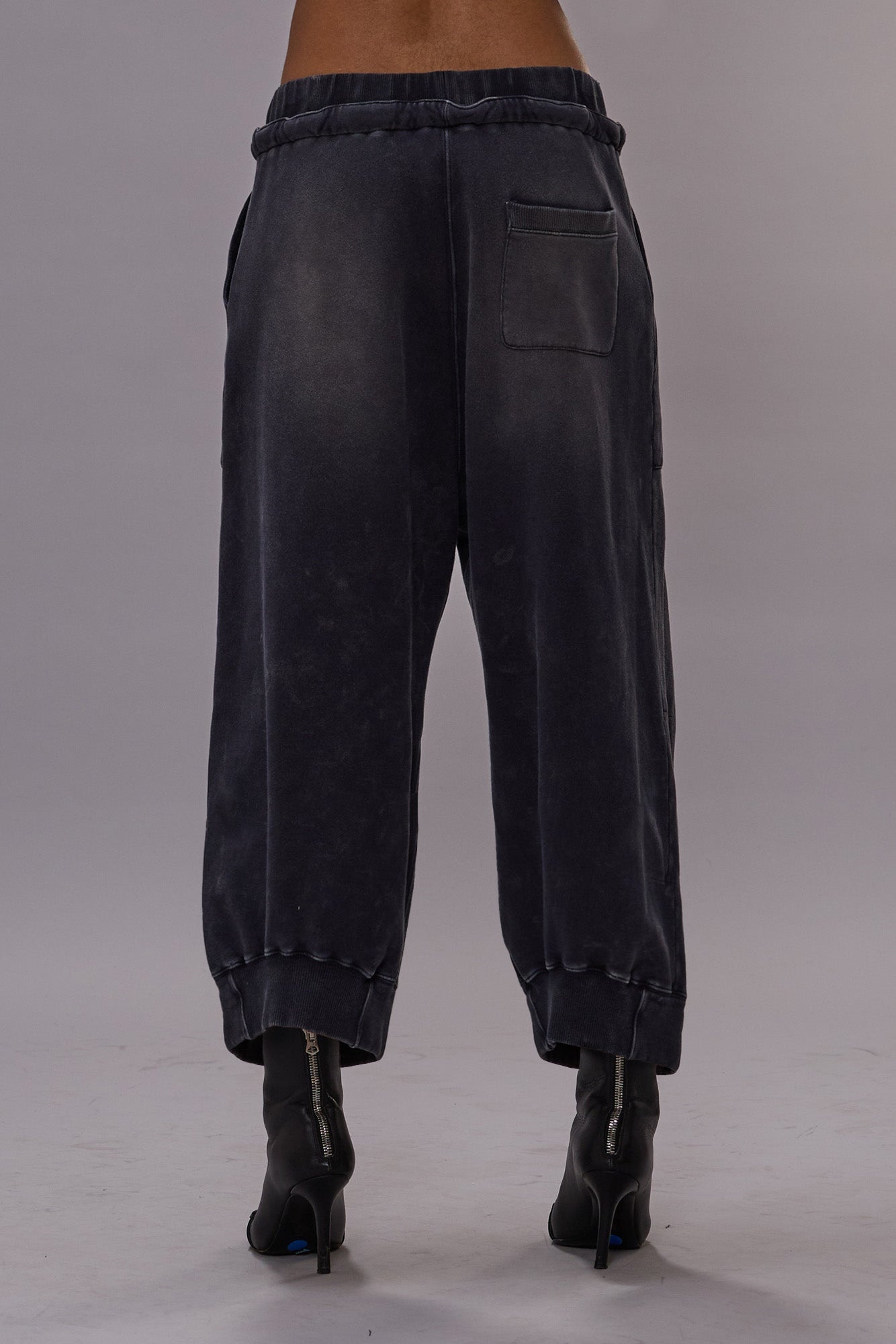 DECONSTRUCTED CROPPED SWEATPANT - NAVY - 3