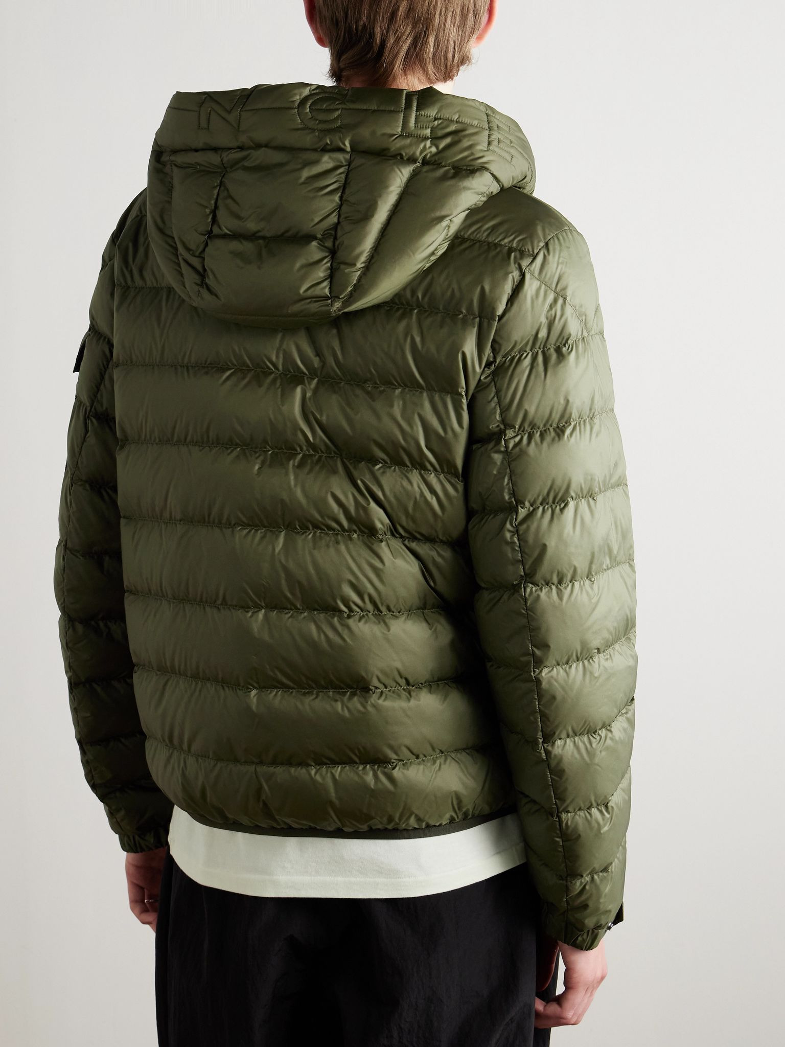 Najan Logo-Appliquéd Quilted Shell Hooded Down Jacket Green - 3