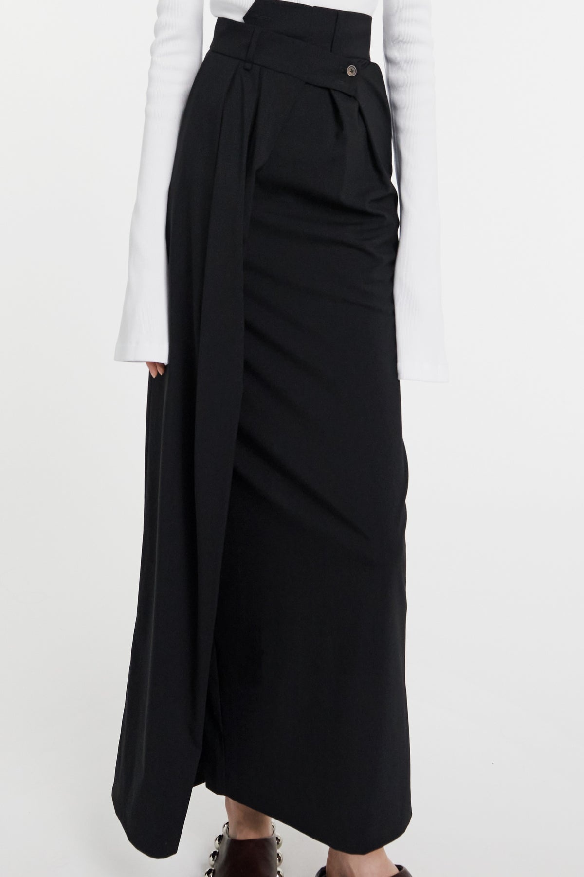 DECONSTRUCTED TROUSERS SKIRT BLACK - 8