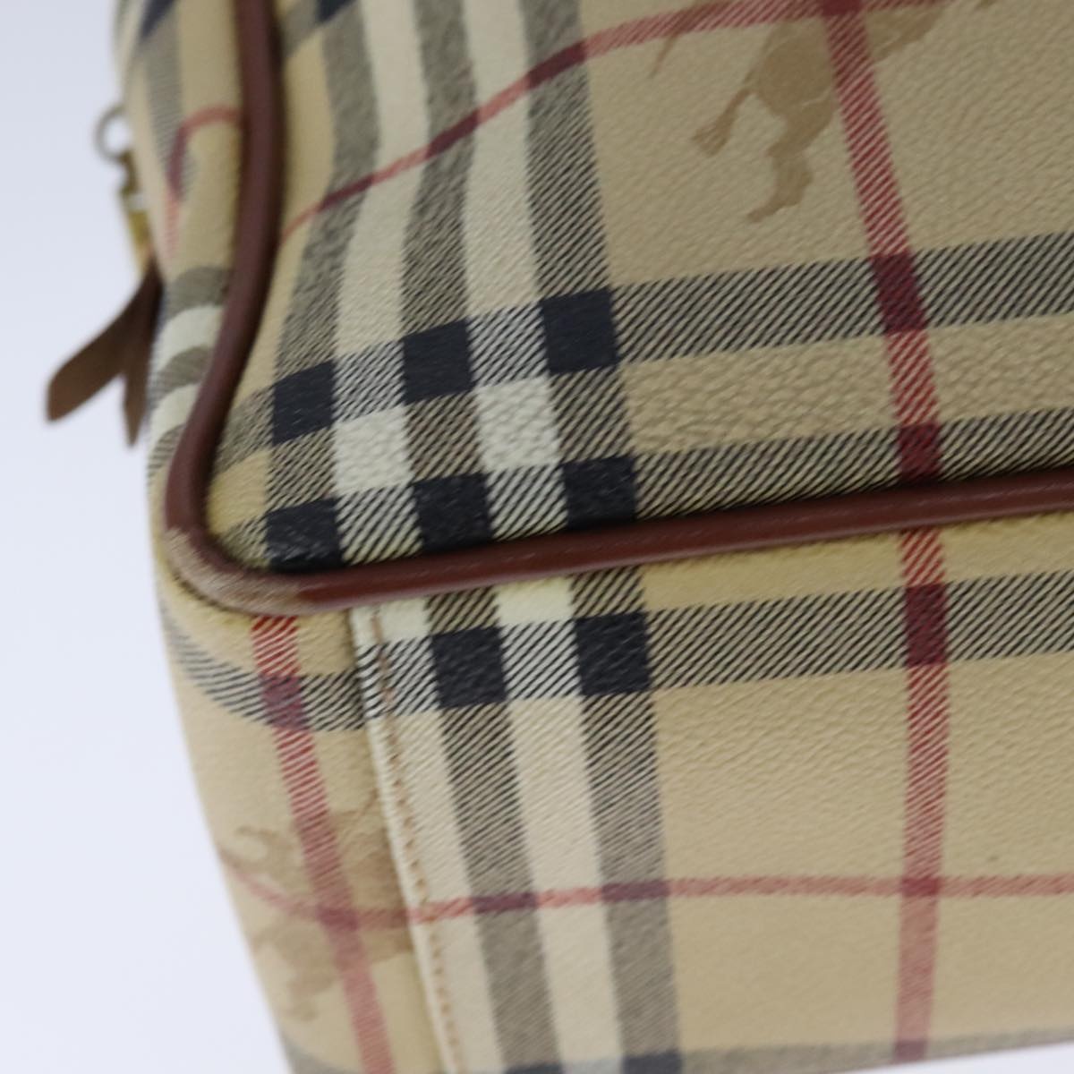 Burberry Nova Check Hand Bag Pvc Leather Beige - 10
