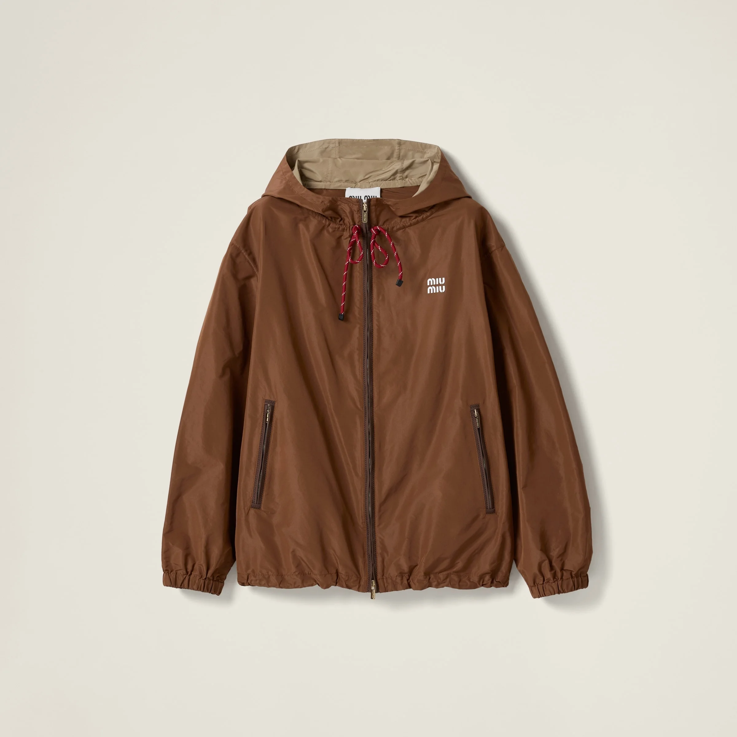 Technical fabric hoodie jacket - 1