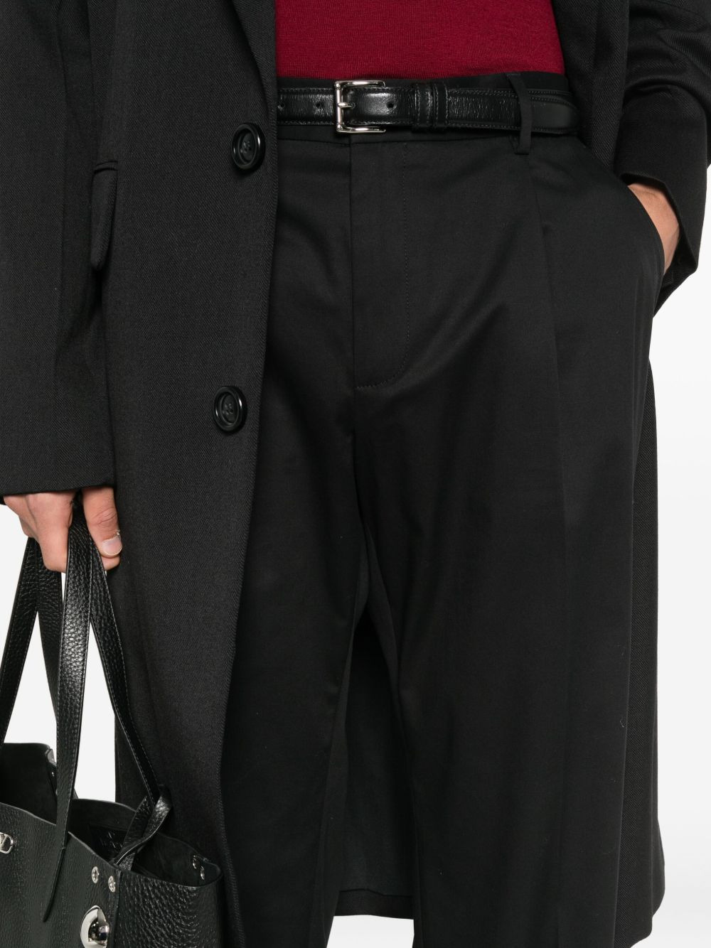 pleated-front regular trousers - 5