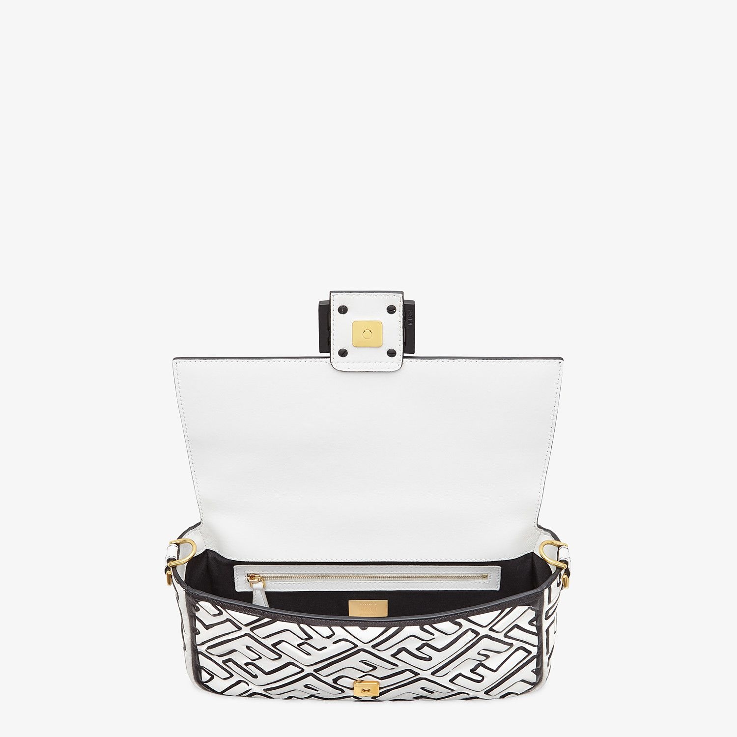 White nappa leather FF print bag - 5