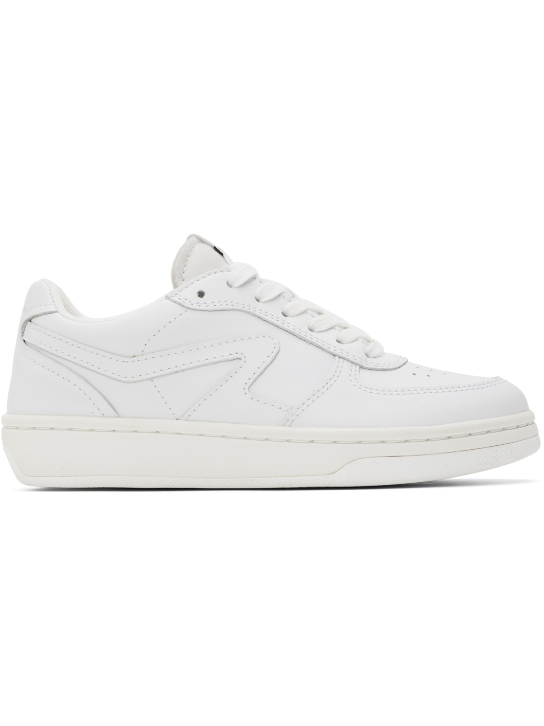 White Retro Court Sneakers - 1