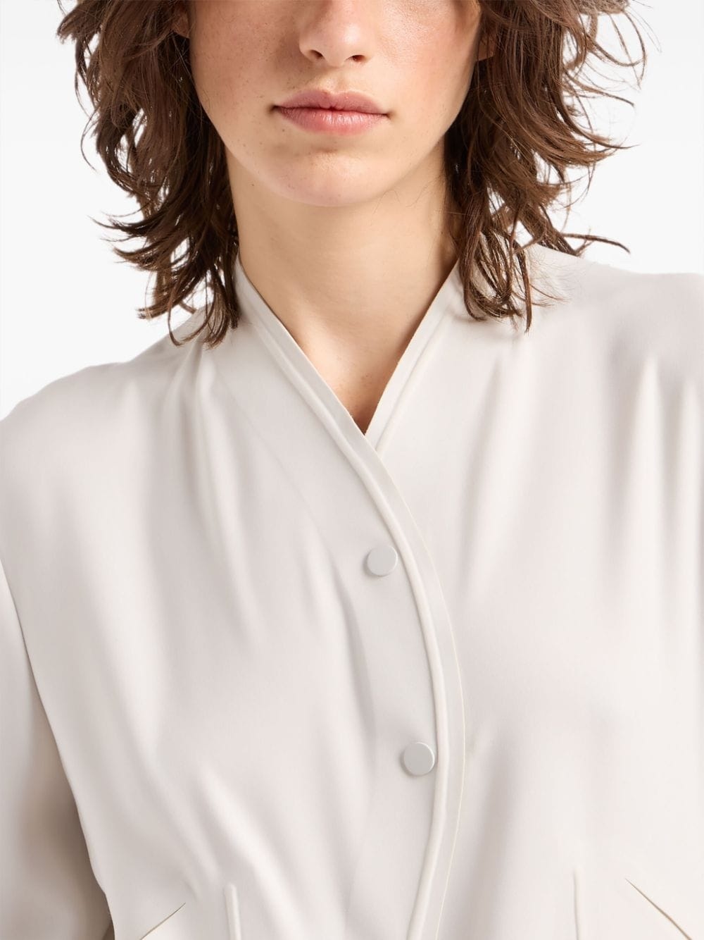 collarless drop-shoulder jacket - 5