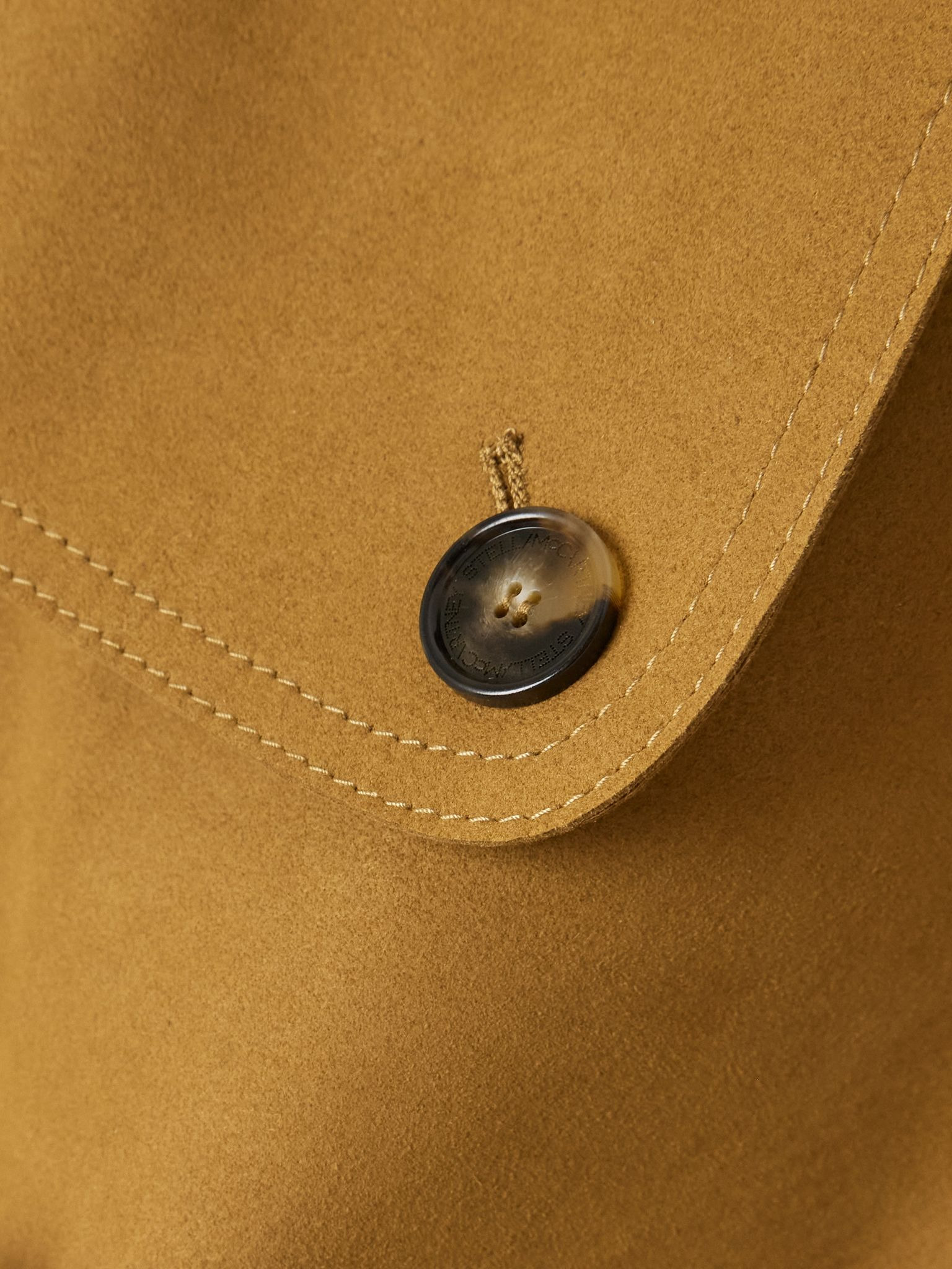 Oversized double-breasted belted brushed trench coat Tan - 5