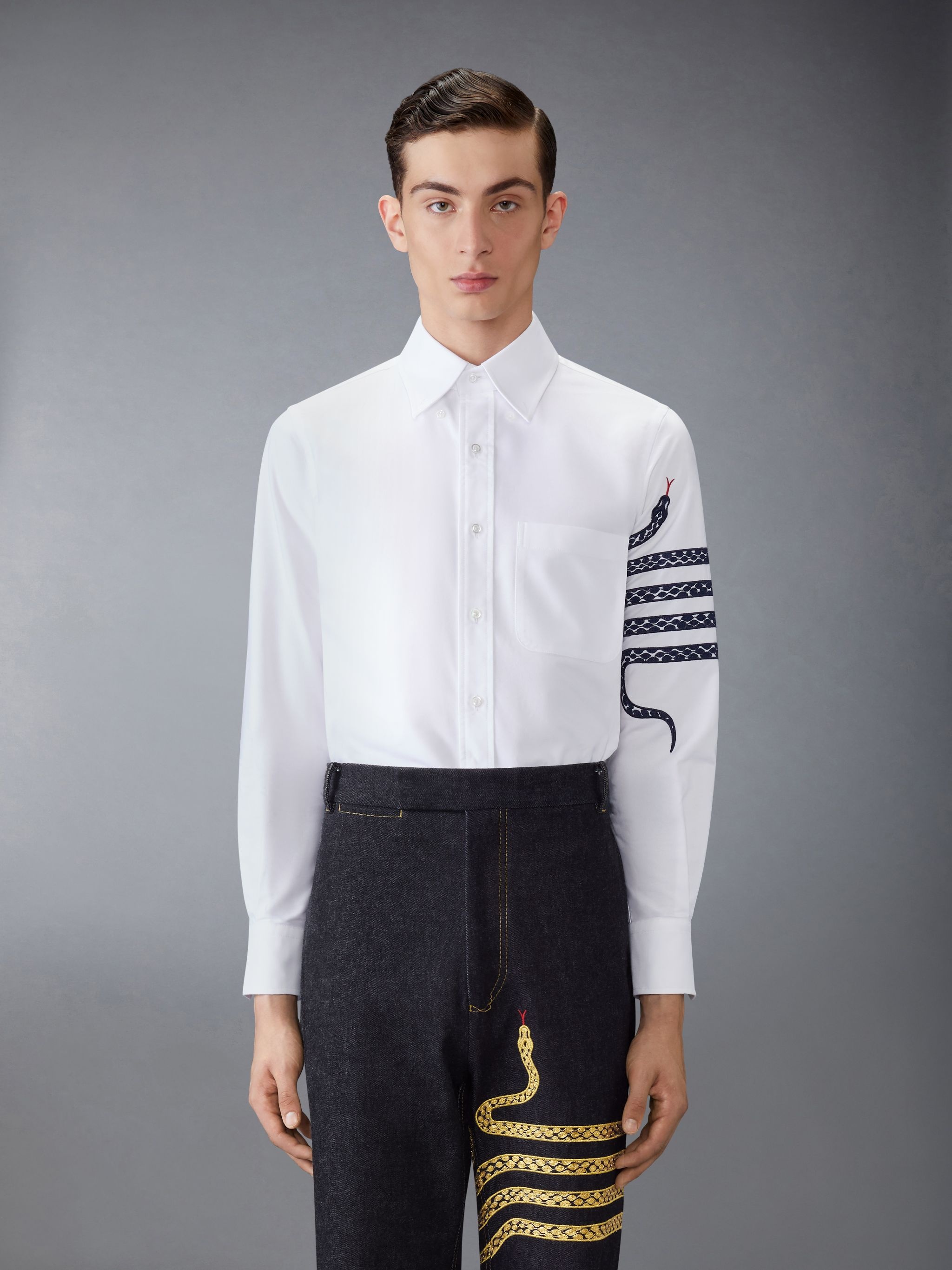 LUNAR NEW YEAR STRAIGHT FIT DENIM SHIRT - 2