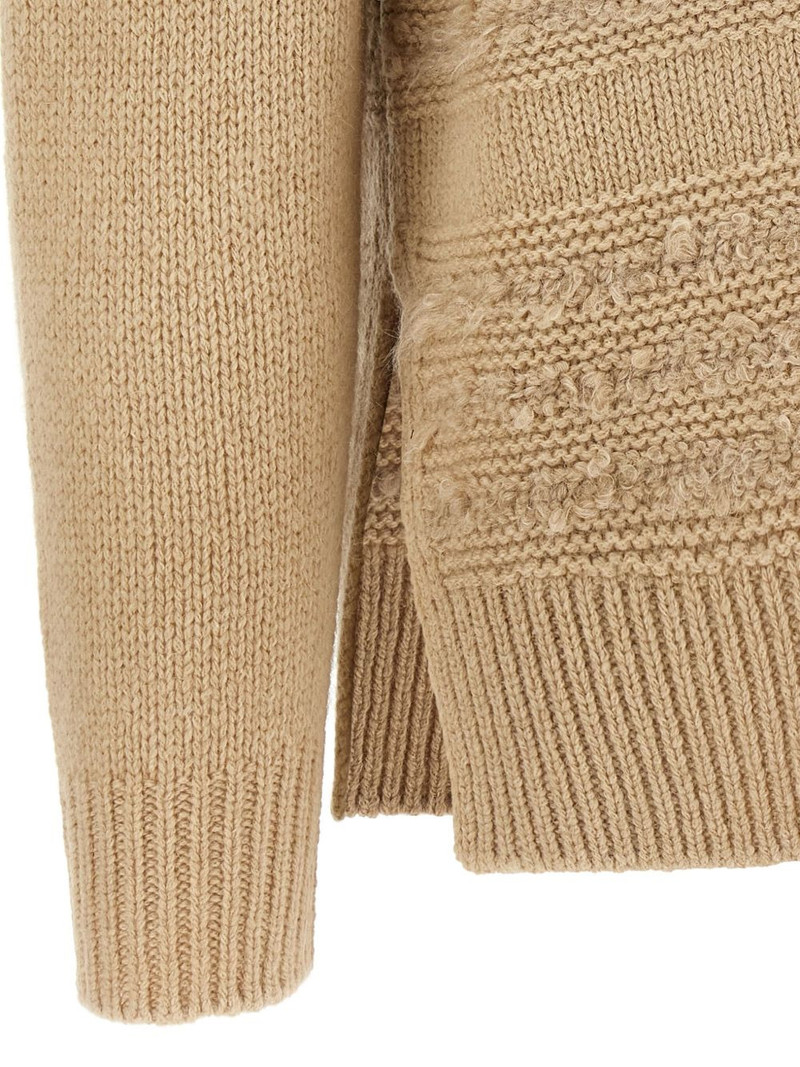 bouclé-insert crew-neck sweater 3
