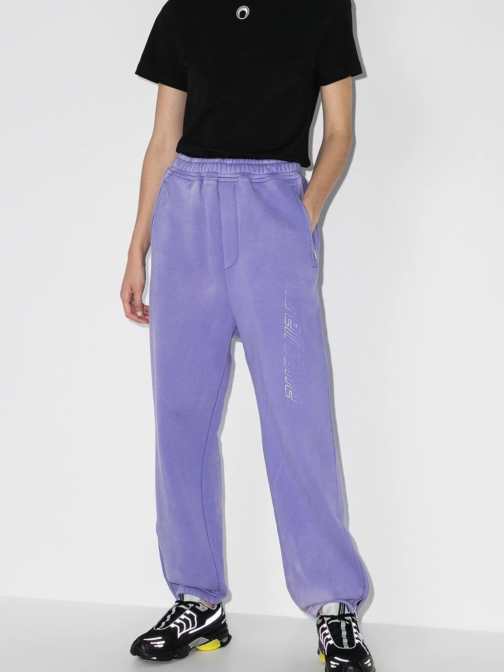 bleached reflective logo track trousers - 2