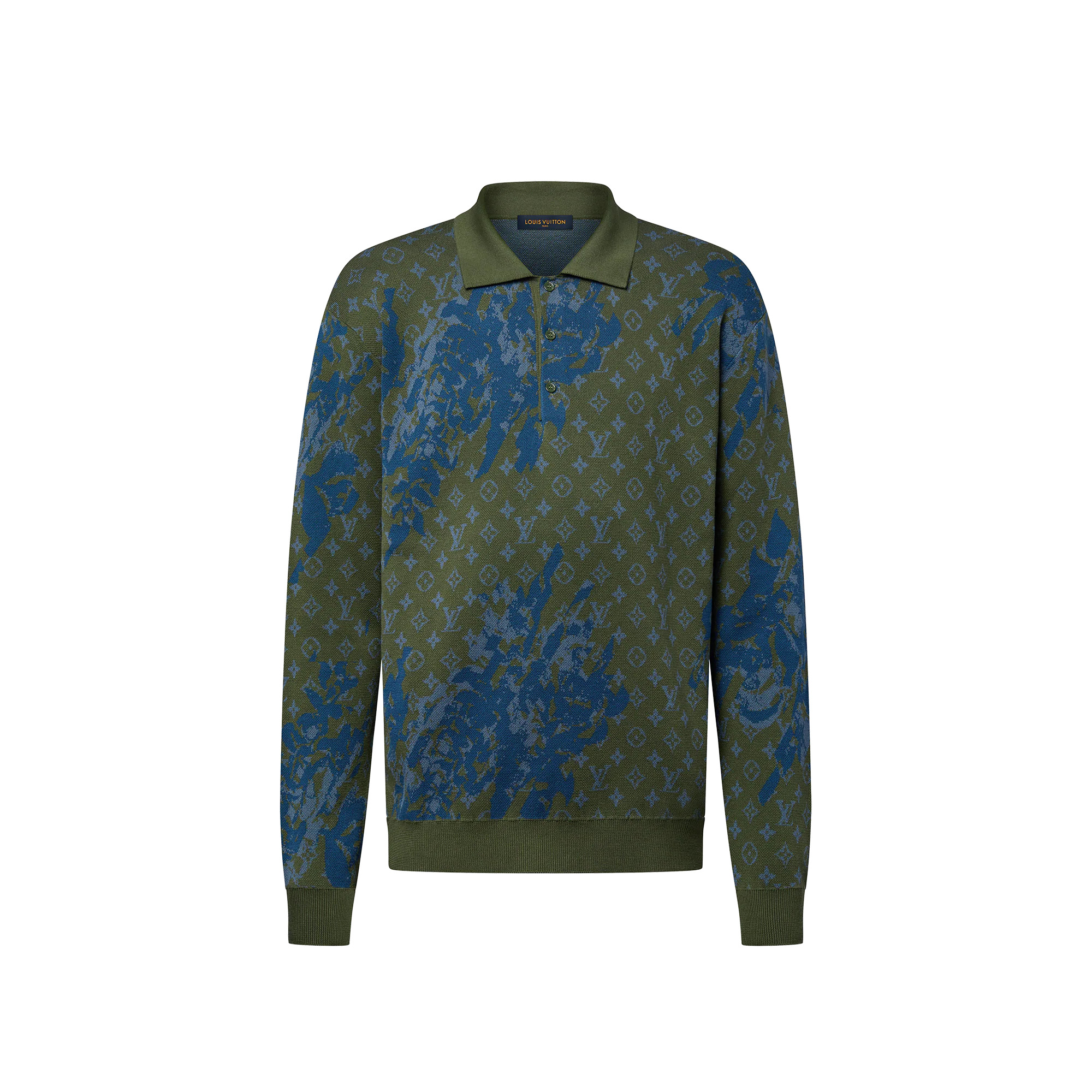 Monogram Long-Sleeved Knitted Polo - 1