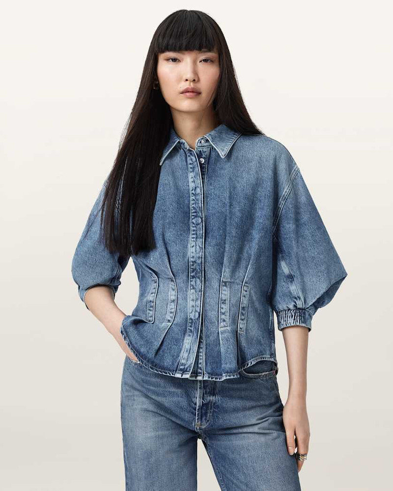 ALLSAINTS NANCY SLIM FIT DENIM SHIRT outlook