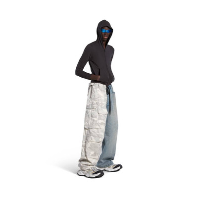 BALENCIAGA Grayscale Camo Hybrid Baggy Pants in Light Blue outlook