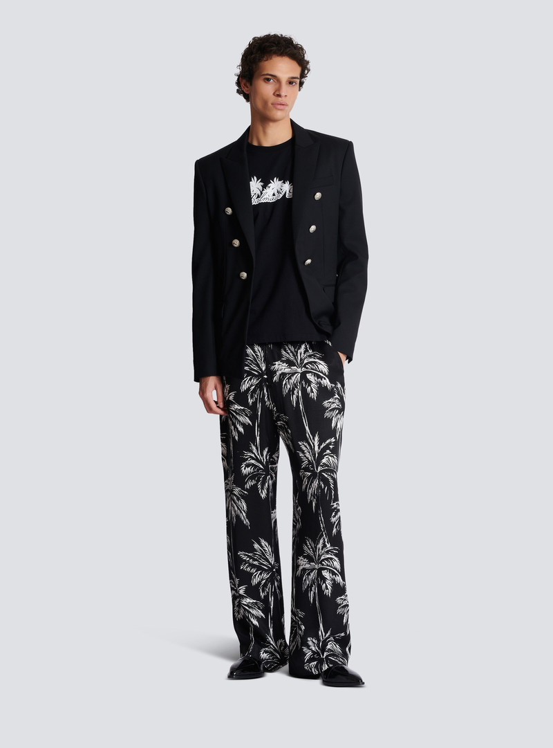 Balmain T-shirt with palm tree Balmain Signature print outlook