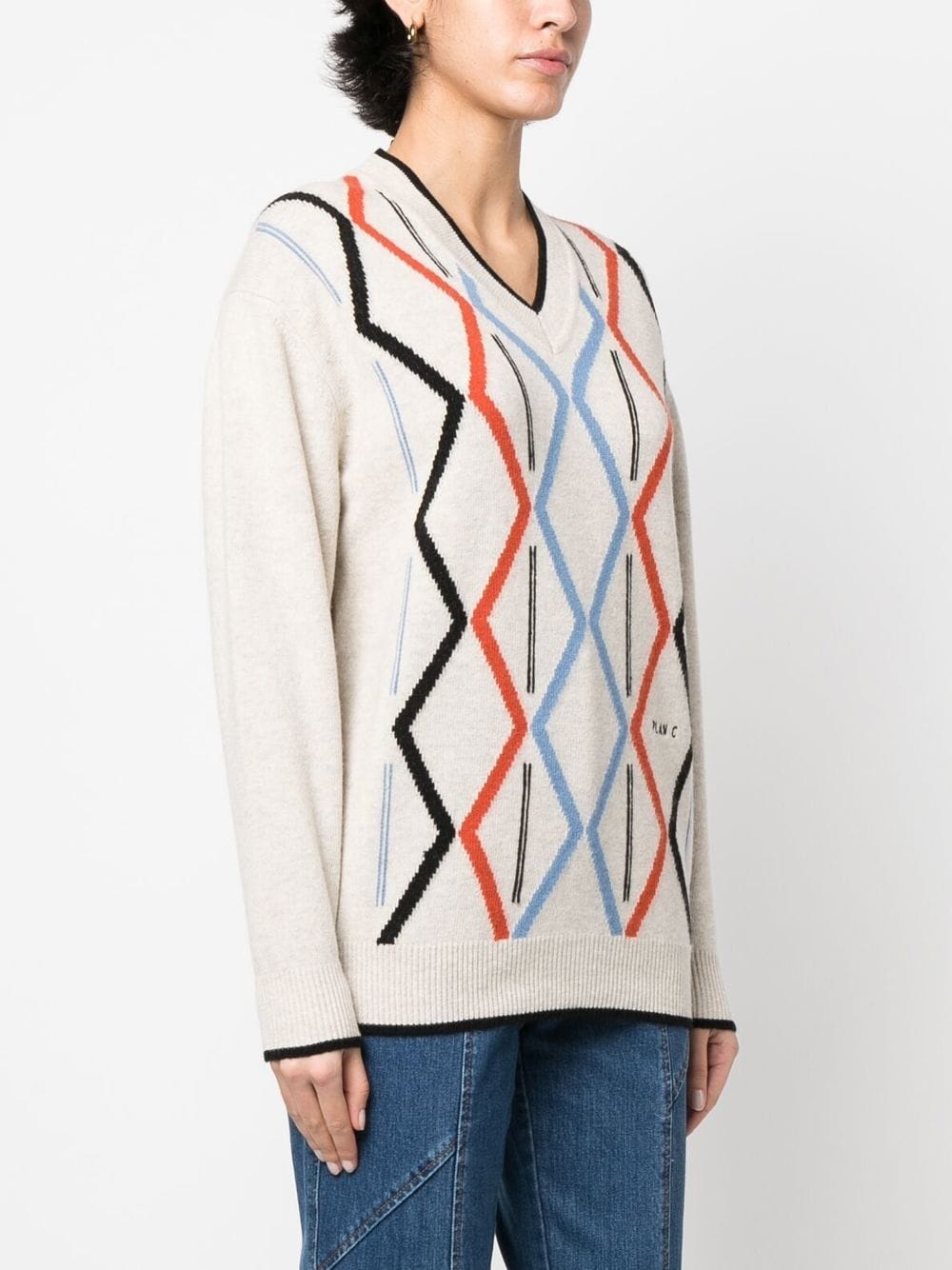 intarsia-knit long-sleeved jumper - 3