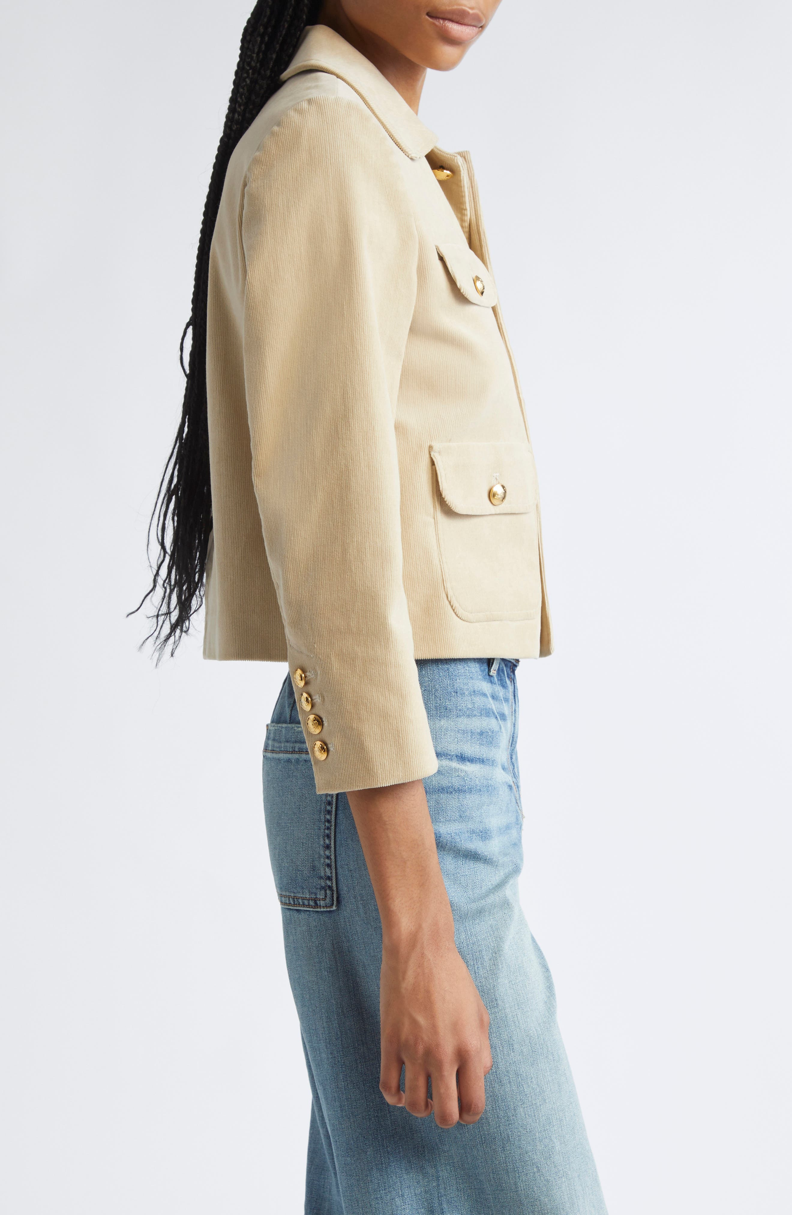 Nili Lotan Chamonix Corduroy Jacket in Limestone at Nordstrom - 3