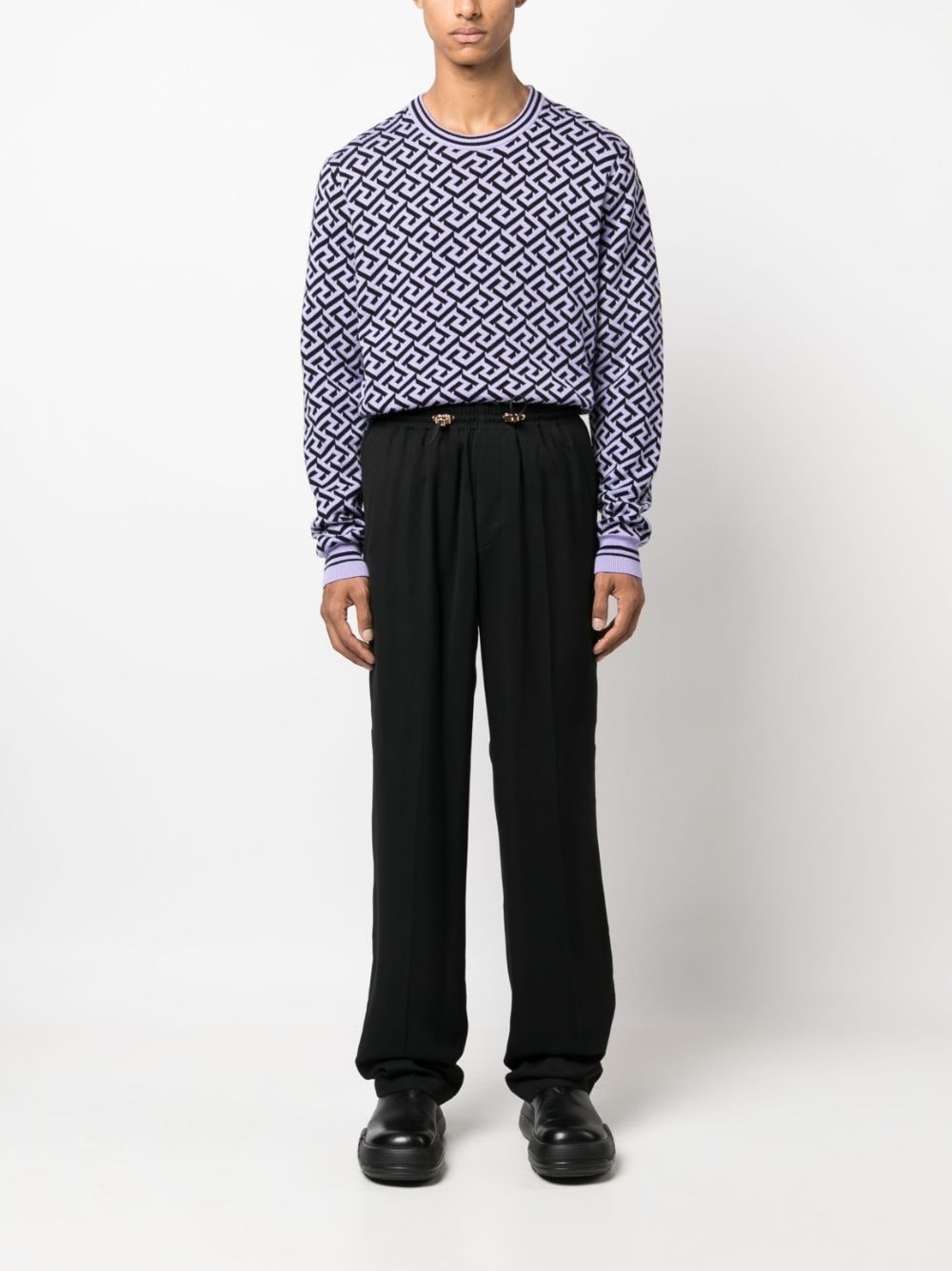 drawstring-fastening cotton track pants - 2