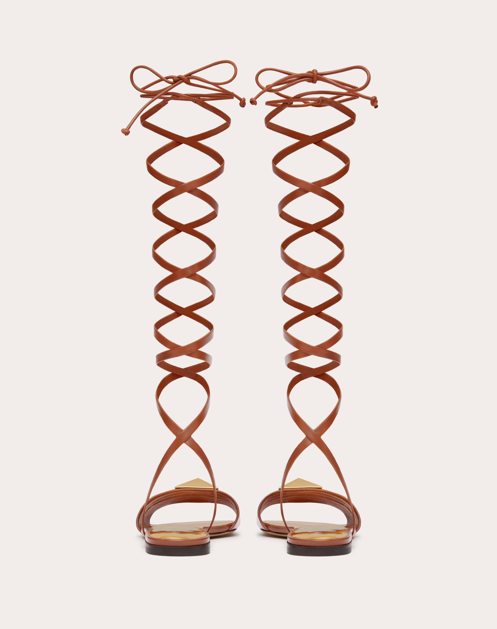 ONE STUD CALFSKIN FLAT SANDAL - 3