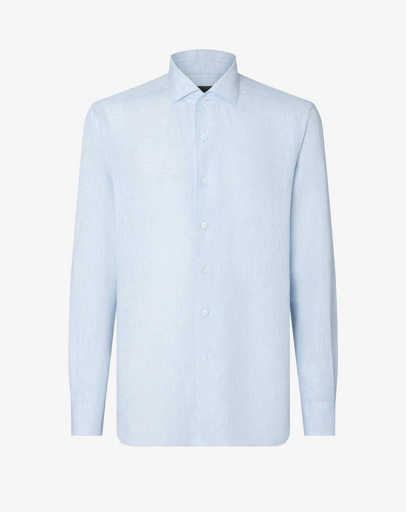 Light blue chambray linen shirt 1