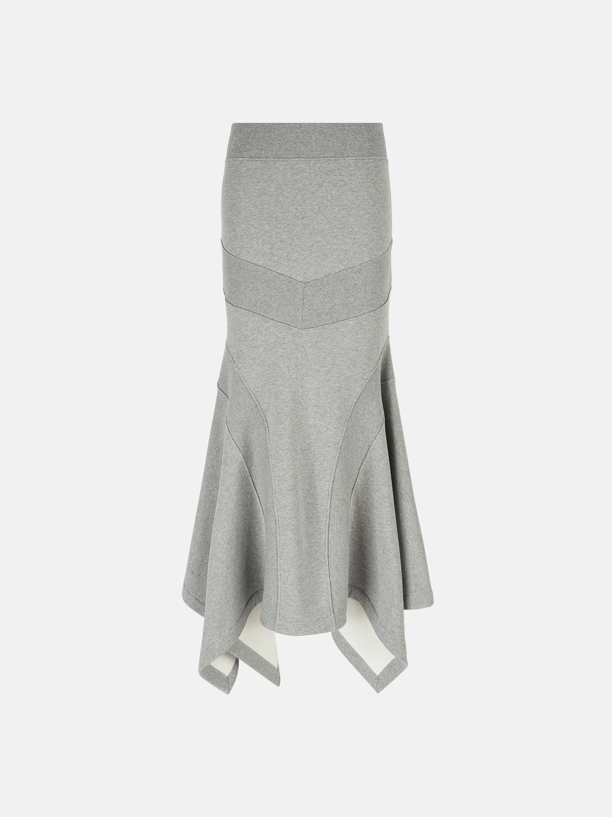 MELANGE GREY MIDI SKIRT - 1