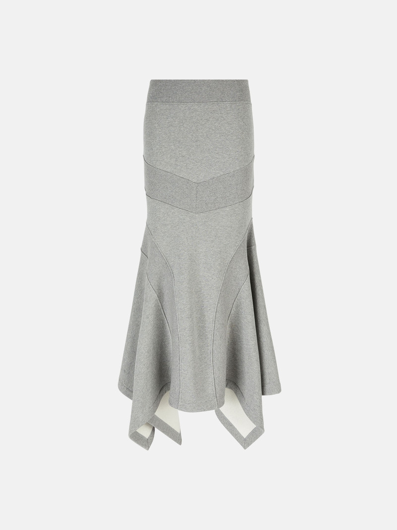 MELANGE GREY MIDI SKIRT 1