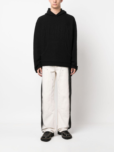 MM6 Maison Margiela number-motif knitted hoodie outlook