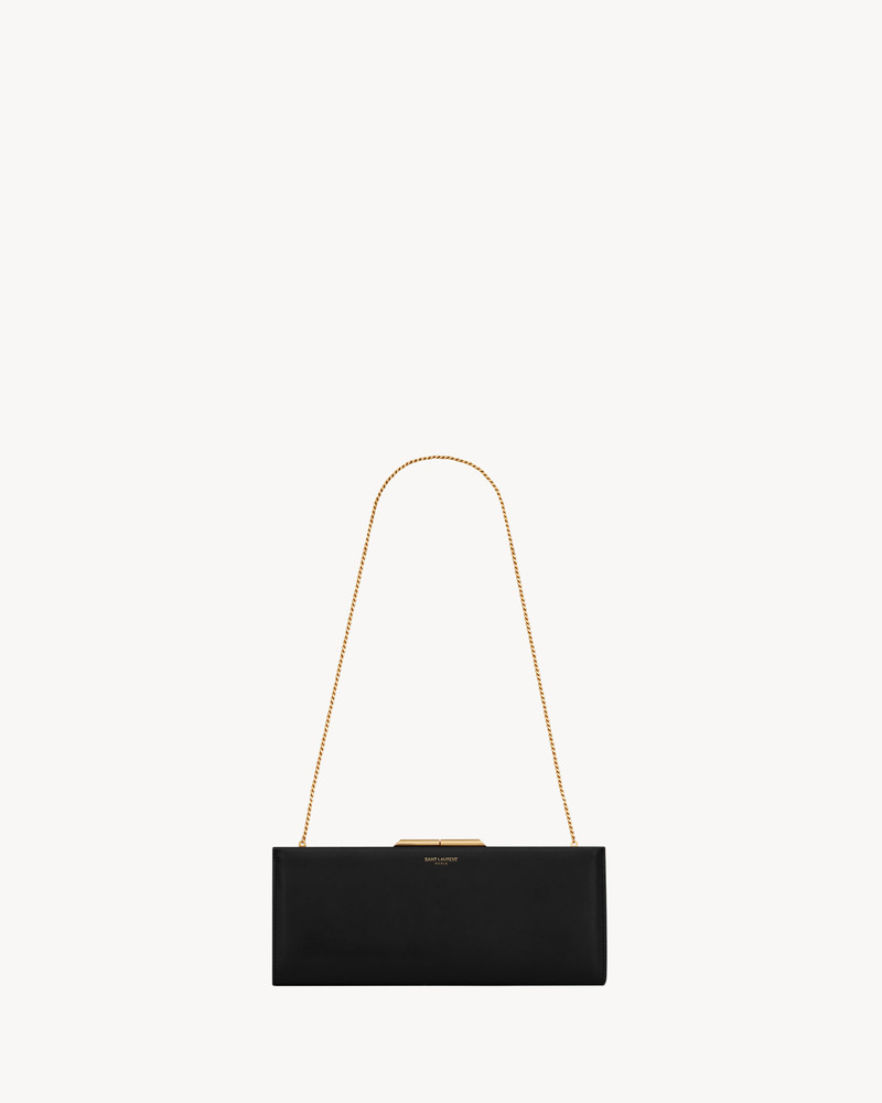 SAINT LAURENT MIDNIGHT SMALL CLUTCH IN SMOOTH LEATHER outlook