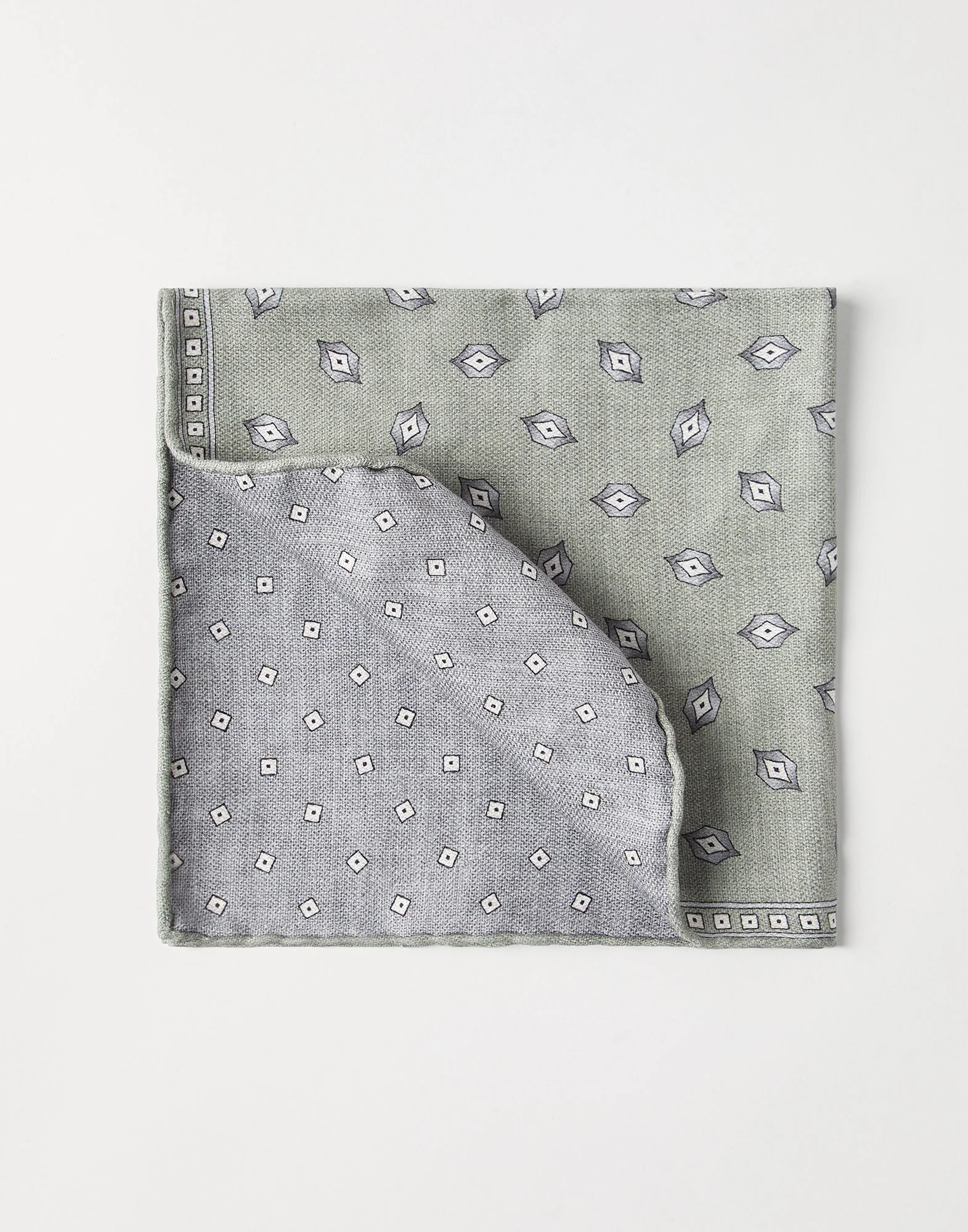 Silk pocket square with diamond design - 1