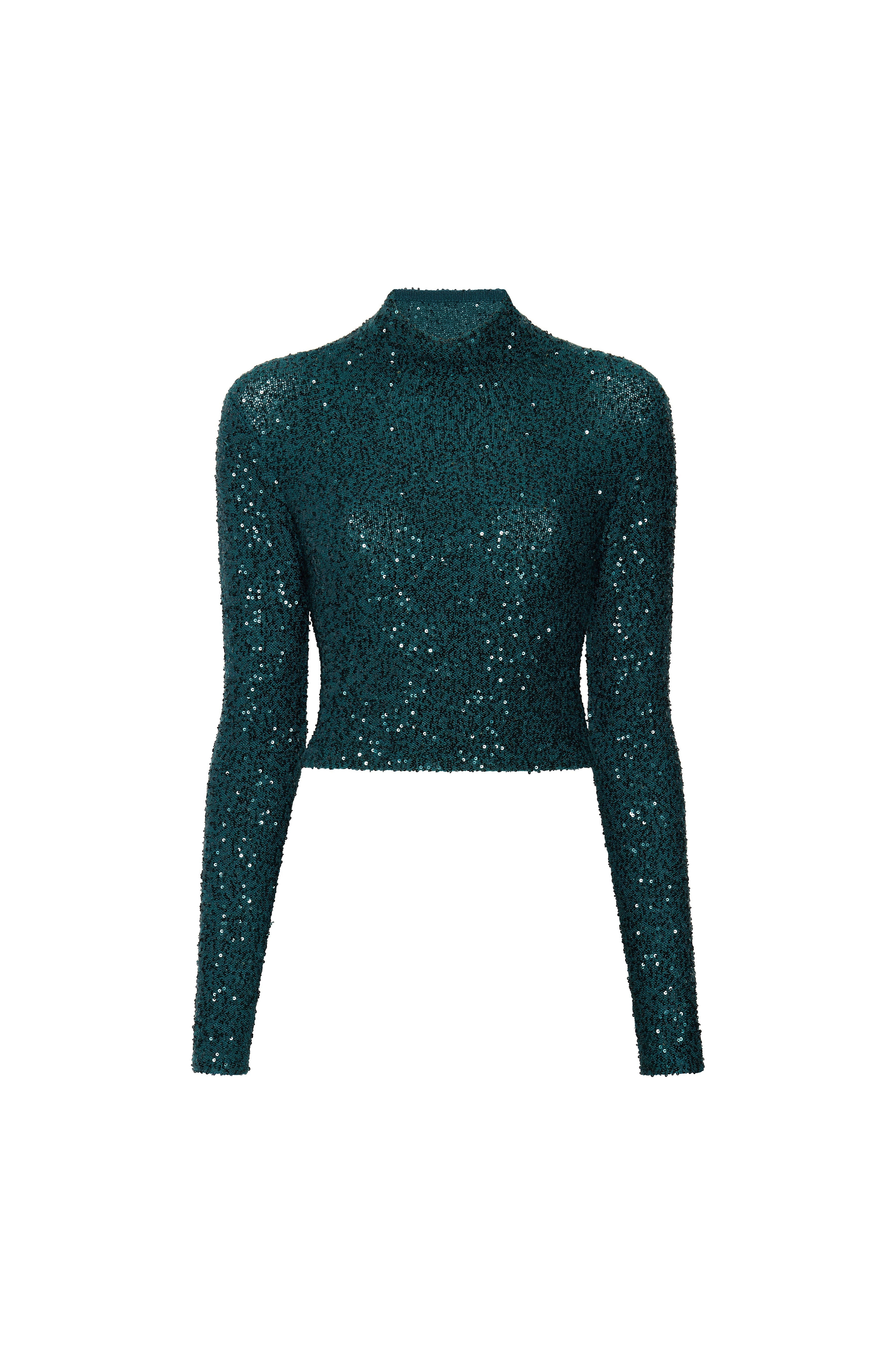 Cashmere Sequin Cropped Top - 1