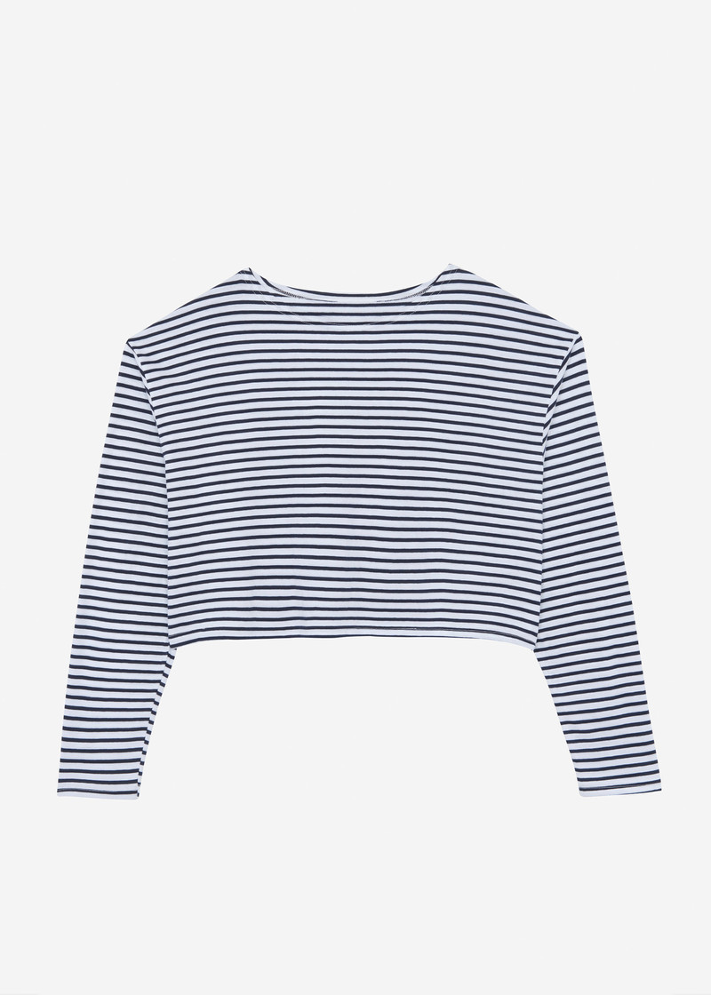 Neha Cropped Top - Navy Stripe 1