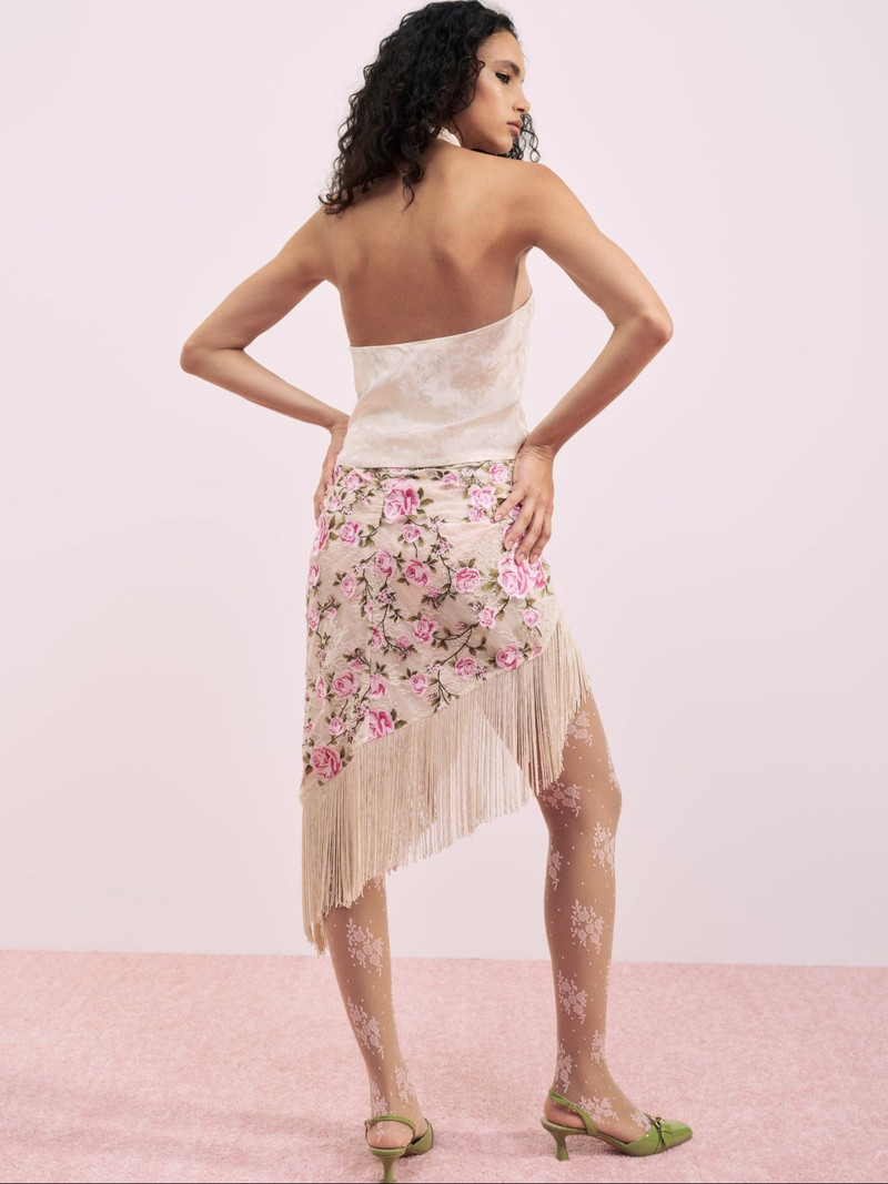 For Love & Lemons Esme Silk Jacquard Top outlook