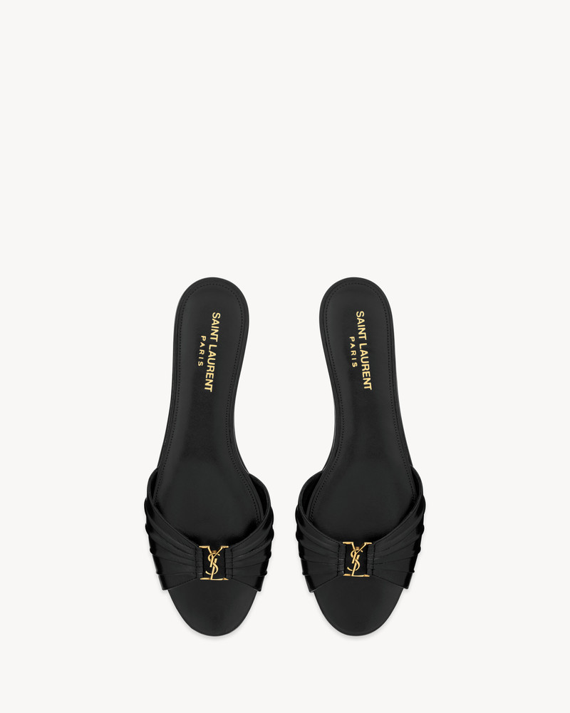 SAINT LAURENT BABYLONE SLIDES IN SMOOTH LEATHER outlook