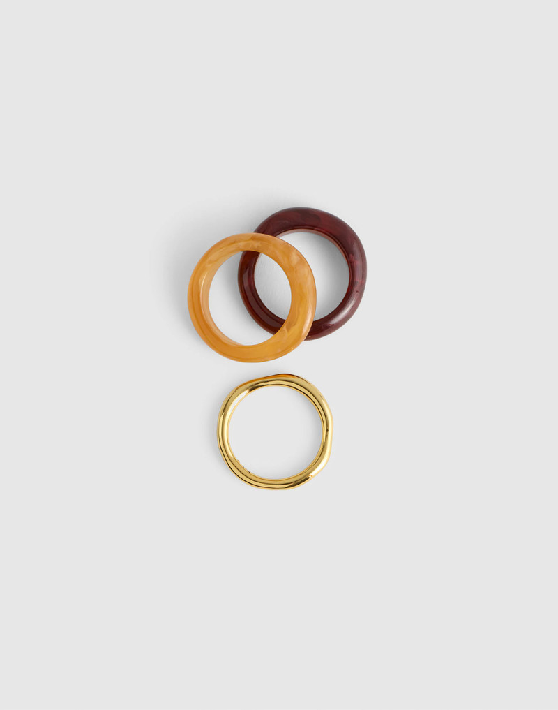 Sculptural Resin Stacking Ring Set 1