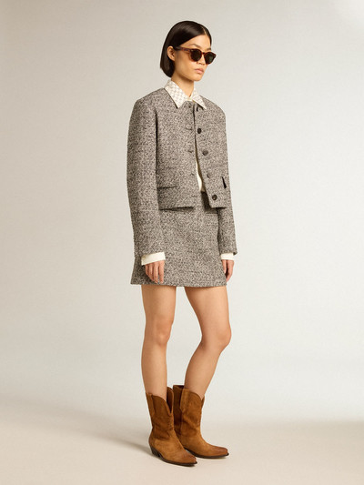 Golden Goose Boxy cropped jacket in gray bouclé fabric outlook