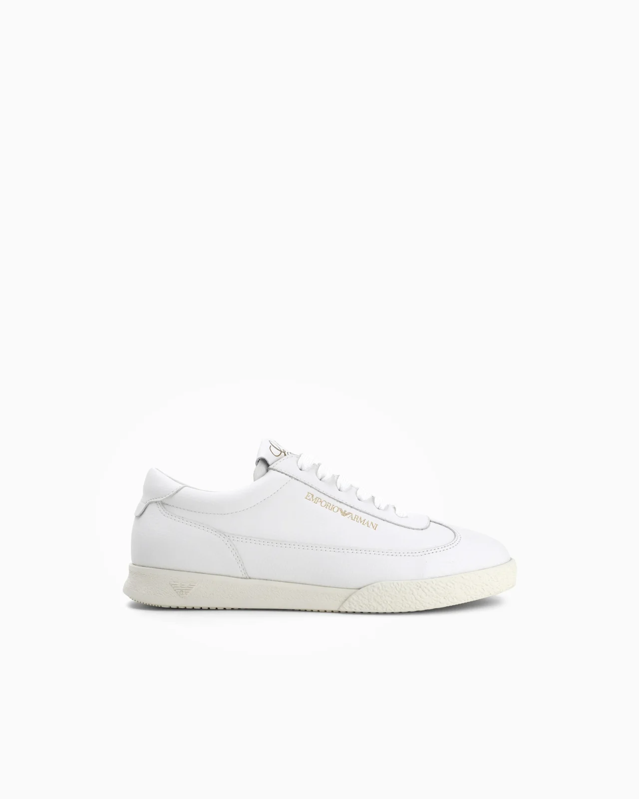 LEATHER SNEAKERS WITH AN EMBOSSED LOGO AND A RUBBER SOLE - 1