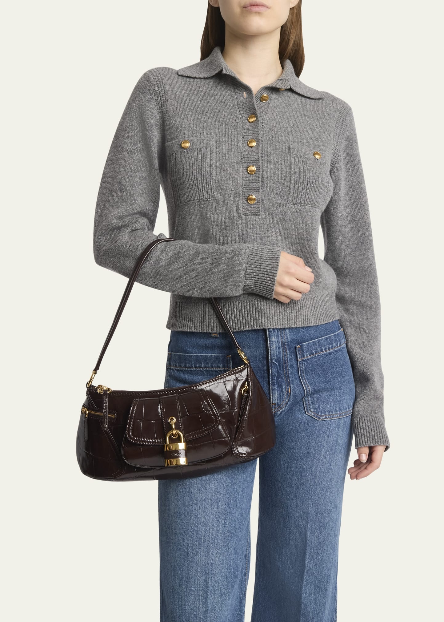 The 99 Shoulder Bag in Croc-Embossed Calfskin - 2