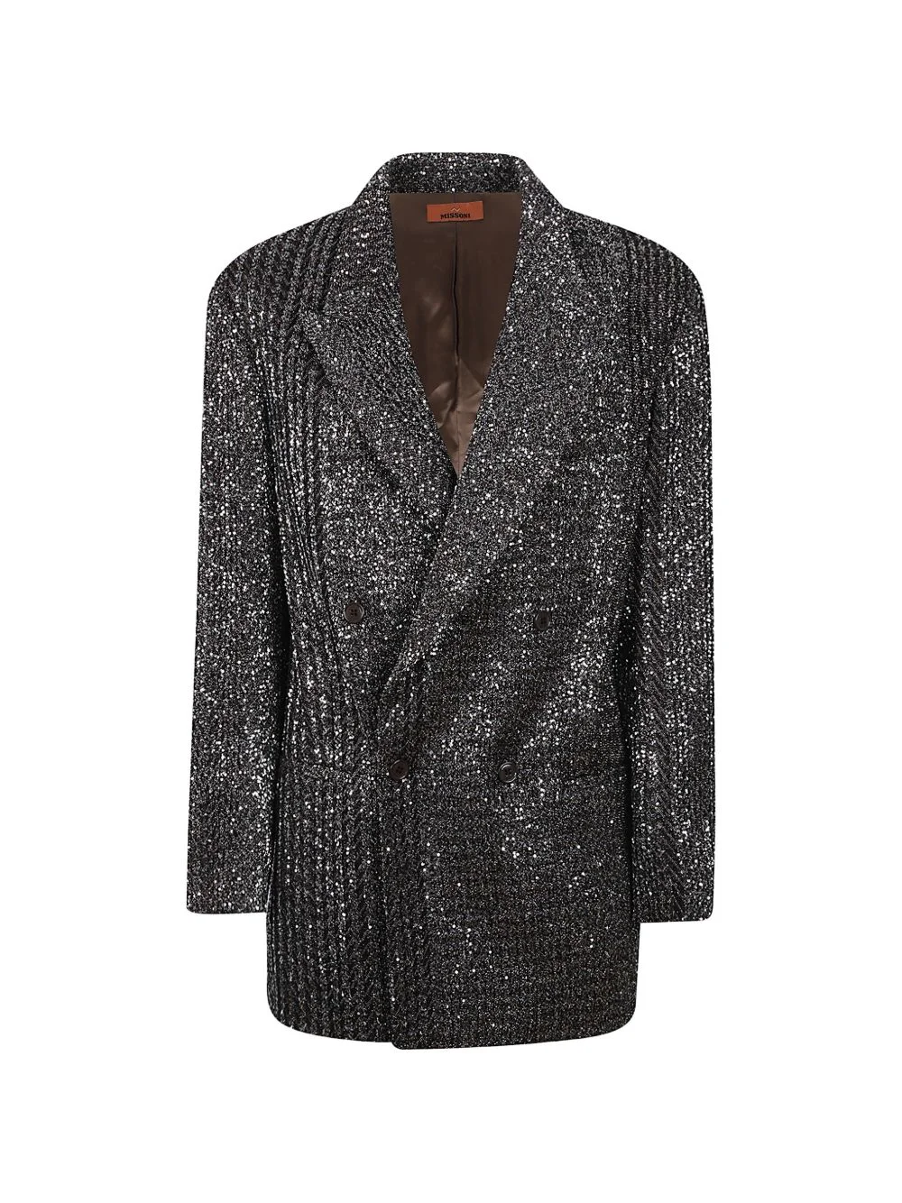 sequin-embellished double-breasted jacket - 1