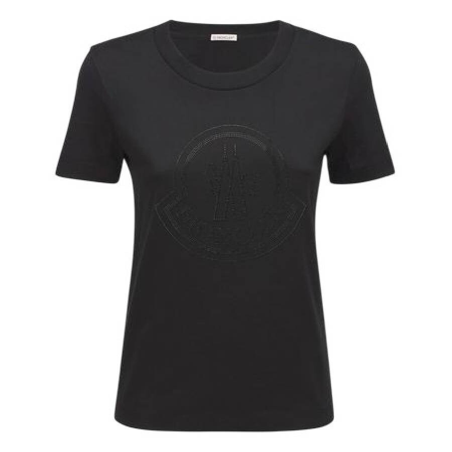 Moncler Embellished Logo Cotton T-Shirt, Size X-Small - 5