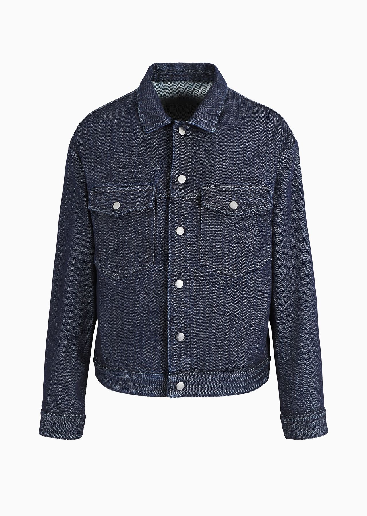 Denim Collection chevron cotton denim blouson - 1