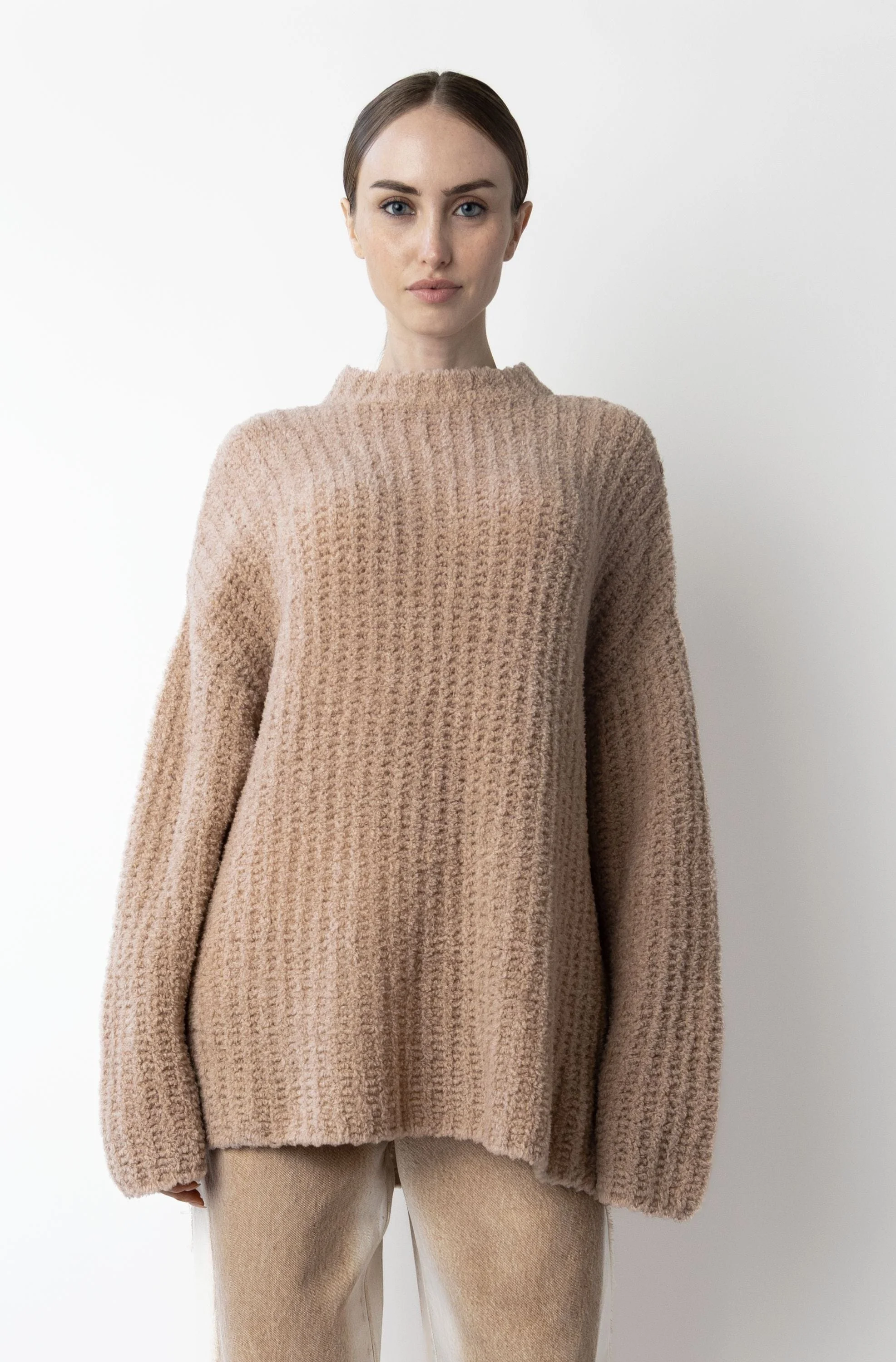 Plush Boucle Oversized Crew Neck - 1