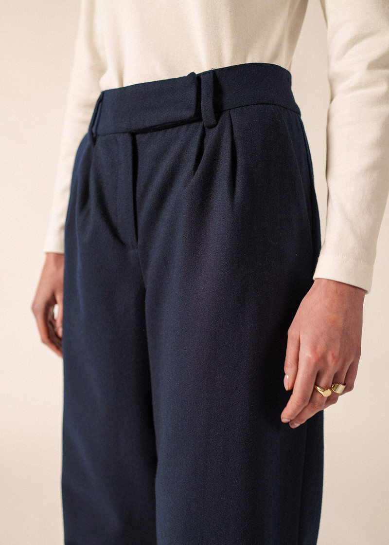 BIANCA HIVER Pleated Wool Flannel Pants 5