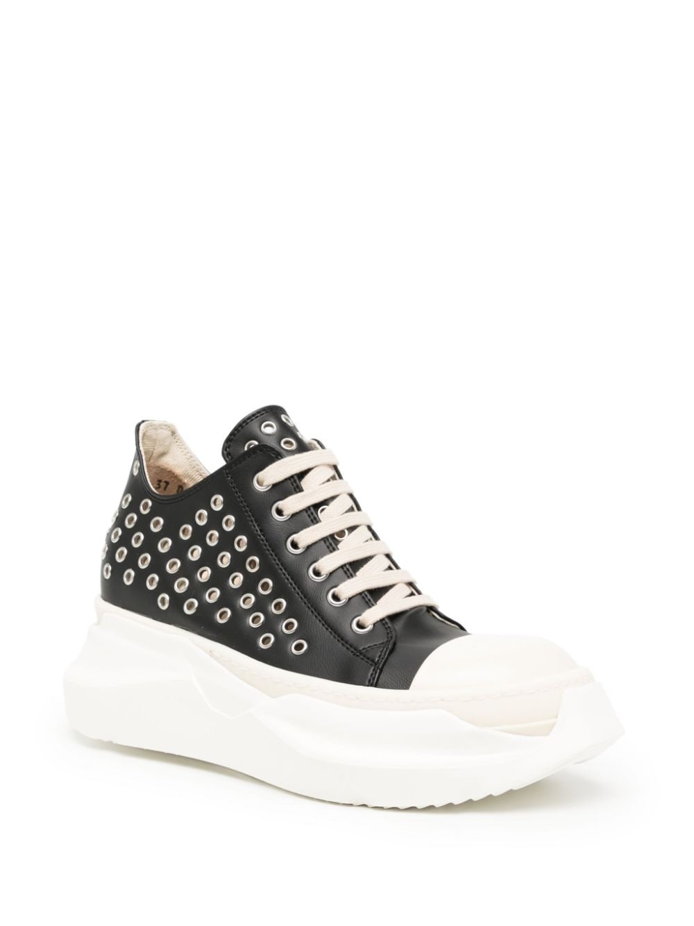 Abstract eyelet-embellished leather sneakers - 2