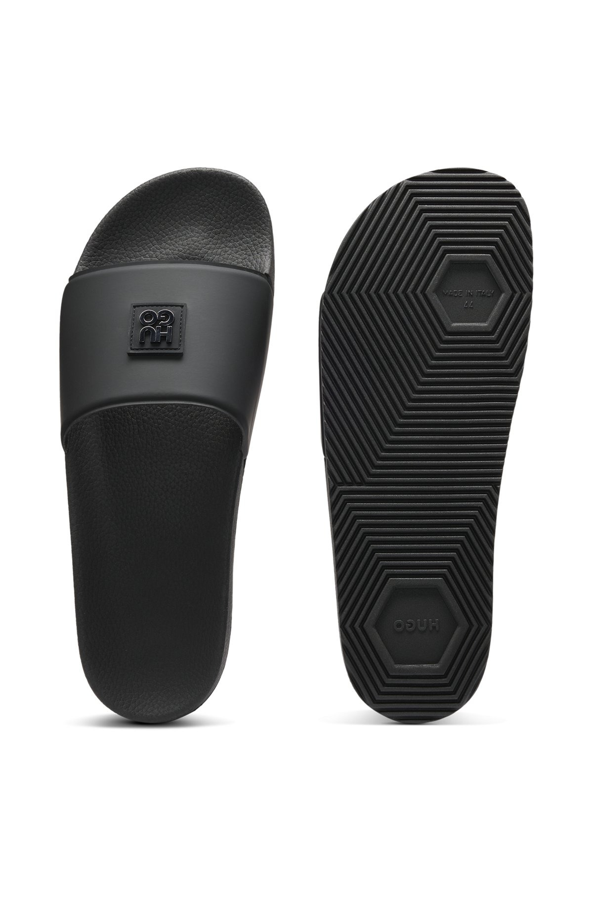 ITALIAN-MADE SLIDES WITH CONTRAST-LOGO STRAP - 4