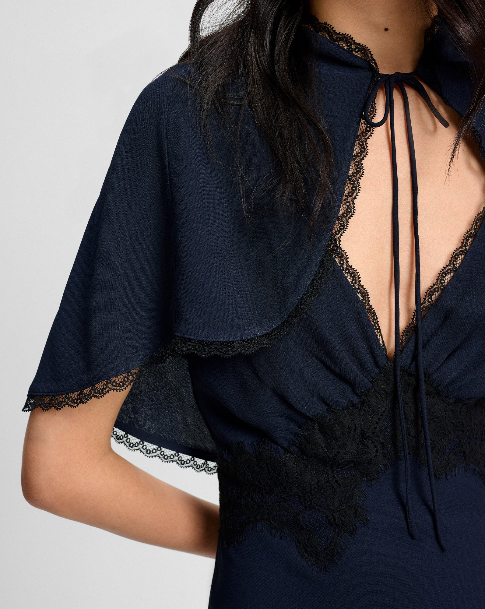 MURIEL LACE-TRIM MAXI DRESS - 7
