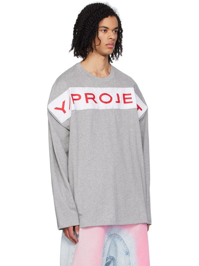 Y/Project Gray Draped Long Sleeve T-Shirt outlook