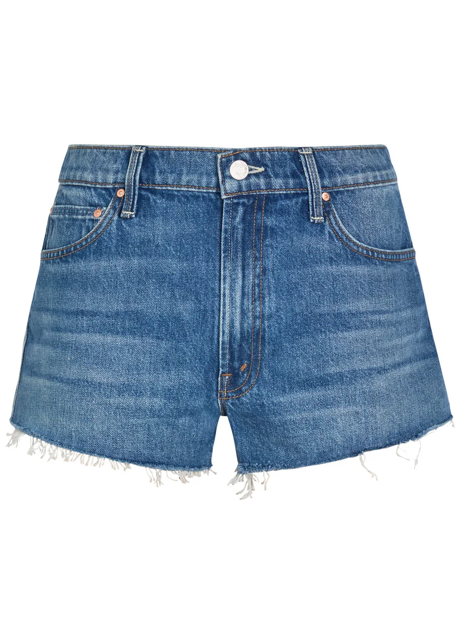 Mother The Dodger Fray Denim Shorts - 1