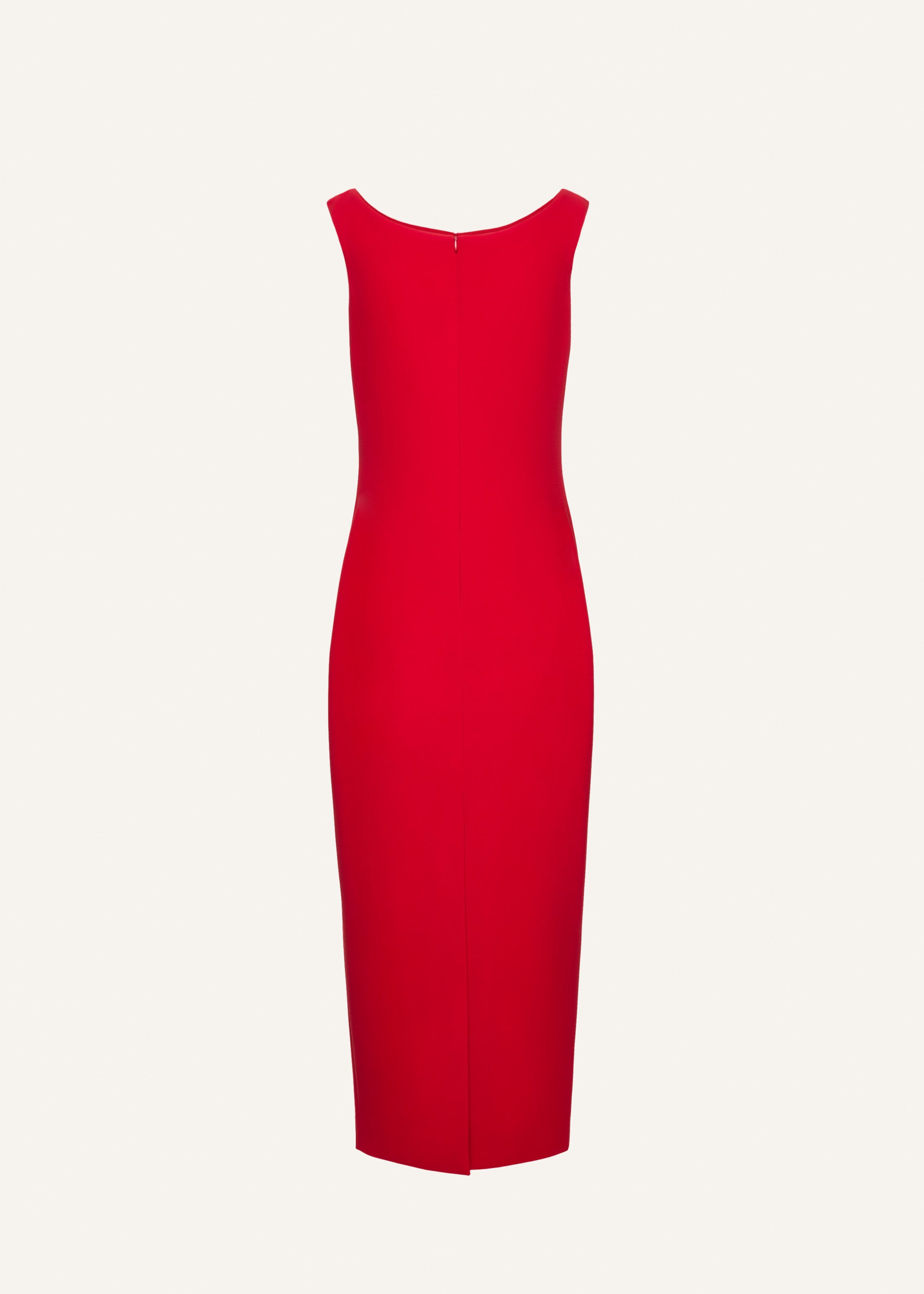 Floral appliqué keyhole midi dress in red - 2